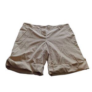 Weatherproof Womens Cargo Roll-Up Shorts Size 16 Khaki Gorpcore Preppy